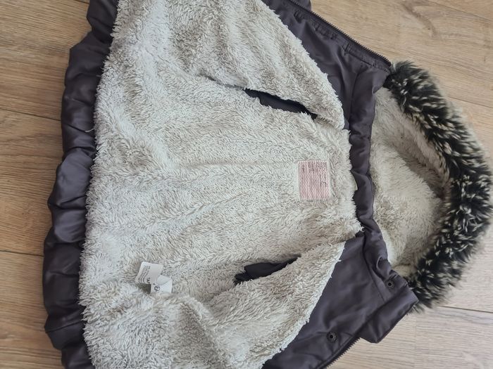 Doudoune manteau taupe avec capuche fourré 23 mois tape à l'œil - photo numéro 3