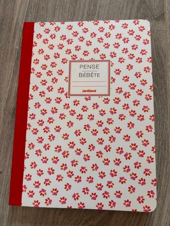 carnet de notes a5 à carreaux neufs jardiland couverture pattes de chien