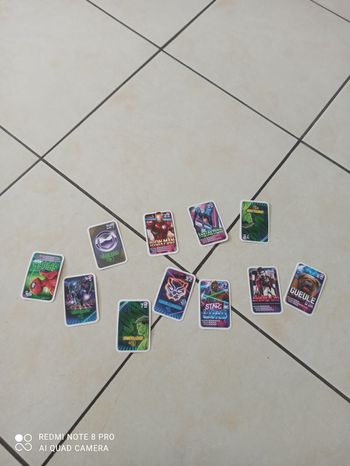 Lot de 11 cartes marvel