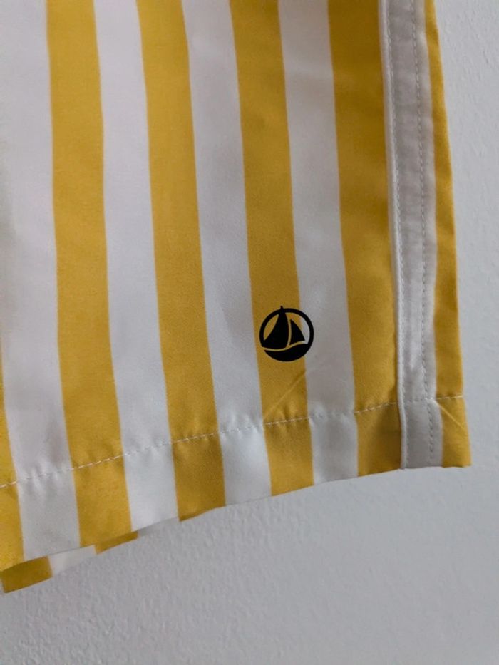 Short de bain rayé jaune et blanc 12 ans - photo numéro 2