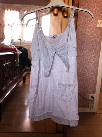 Robe à bretelles grise à motifs, taille 8-9 ans, marque Green Génération.