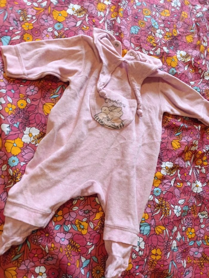 Pyjama rose avec petit ourson me voilà taille 3 mois - photo numéro 2