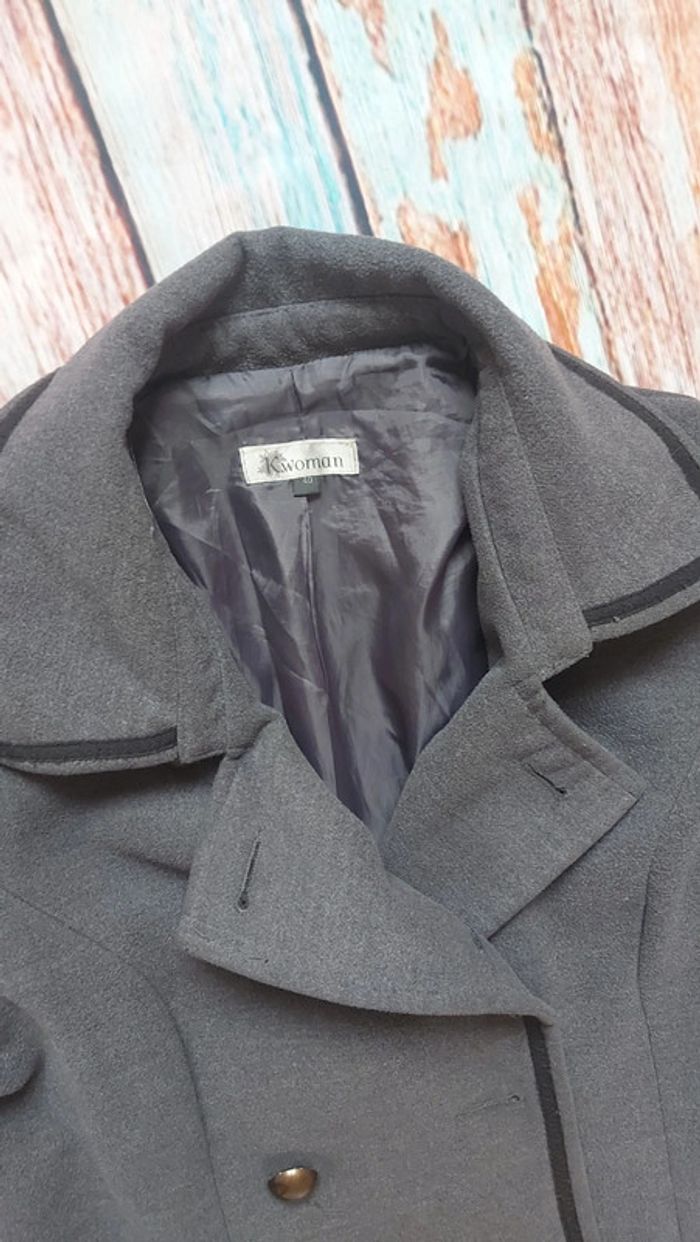 Manteau veste gris taille 40 femme kwoman - photo numéro 2