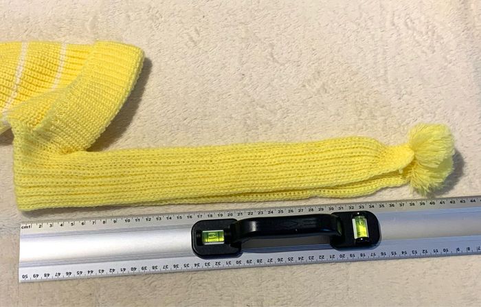 Bonnet-écharpe pour bébé en laine 1-2 ans en laine jaune - photo numéro 6