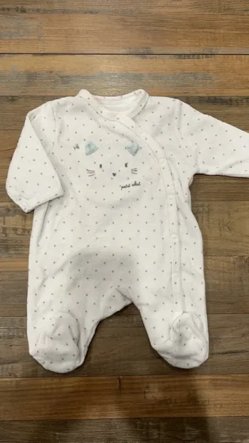 Pyjama velours 1 pièce