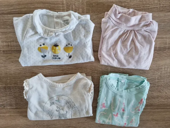 Lot de 4 t-shirt manches longues fille