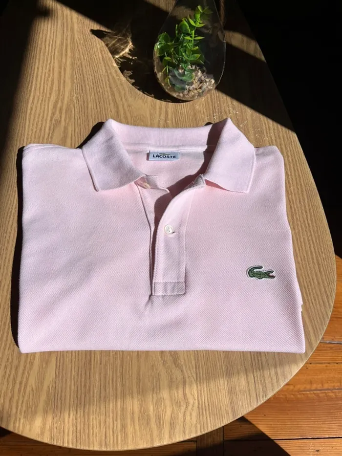 Polo Lacoste rose pastel homme taille 3 (taille M) parfait état