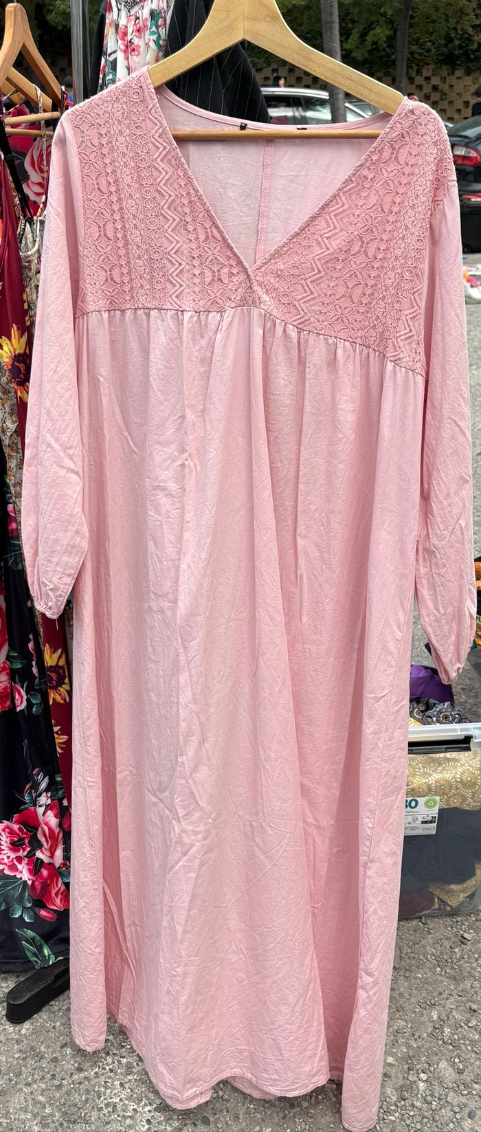 Robe longue vieux rose