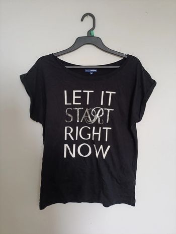 T-shirt noir avec phrase vintage Charles Vögele M