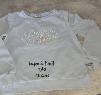 Pull sweat fille 12 ans tape à l'œil TAO