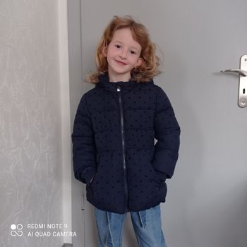 Doudoune marine à pois 6ans