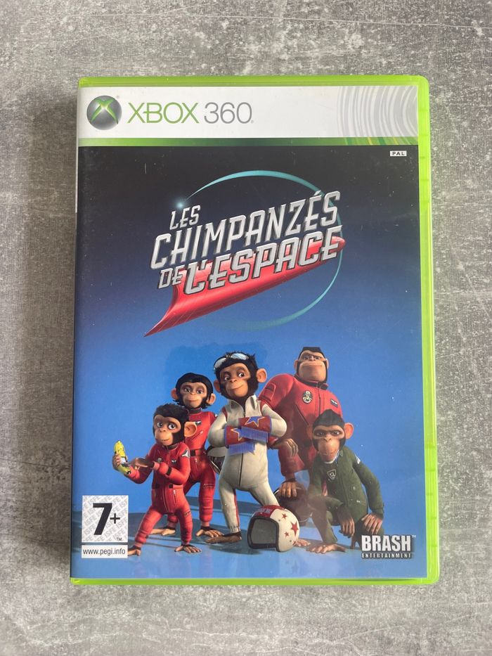 Jeu pour Xbox 360, les chimpanzés de l'espace, en français.