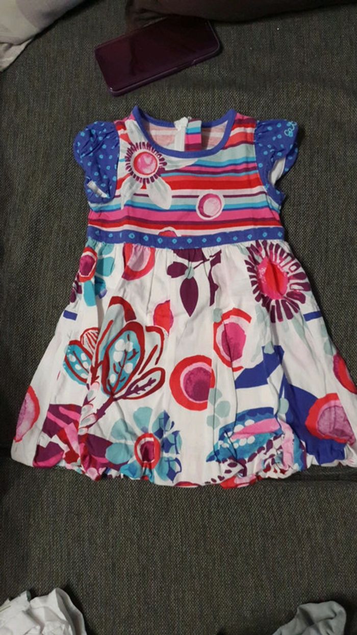 Robe manche courte coloré motif fleurale 18 mois catimini