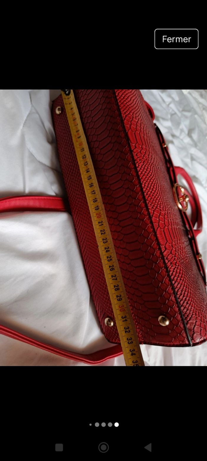 Sac à main bandoulière rouge - photo numéro 9