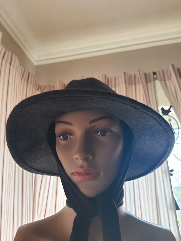 Jolie Chapeau femme noir chiné 56cm - photo numéro 3