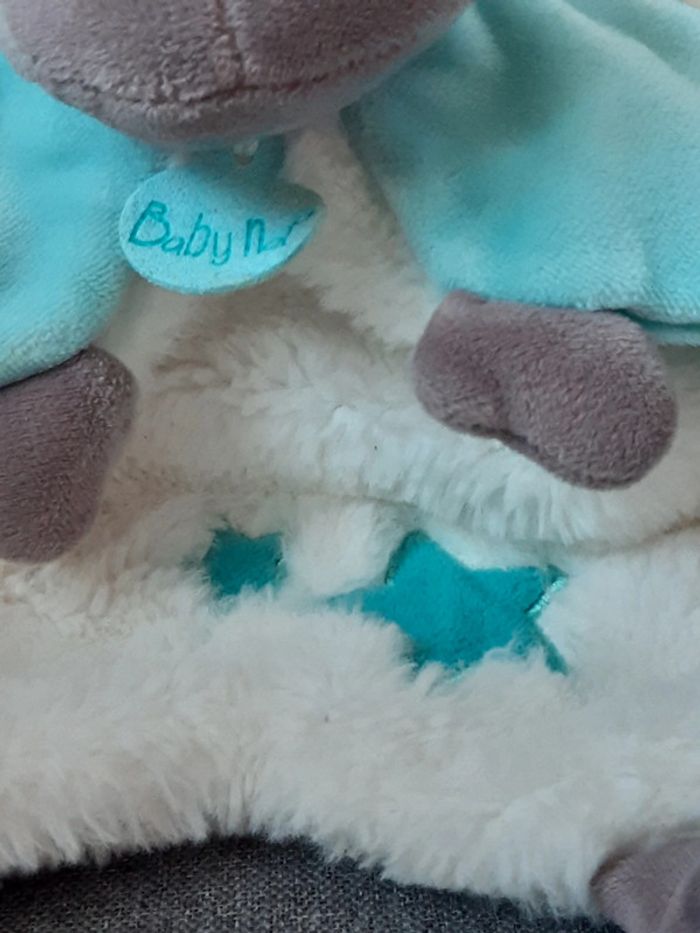 Peluche / doudou Baby Nat : Hippopotame Bleu et blanc - photo numéro 5