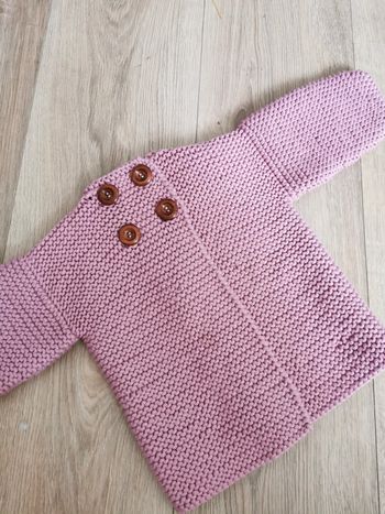 Gilet veste epaisse fait main 24/36 mois