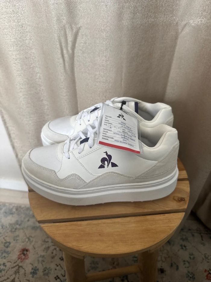 Baskets Le Coq Sportif Dynactif T2000 W blanches – Taille 38 neuves - photo numéro 4