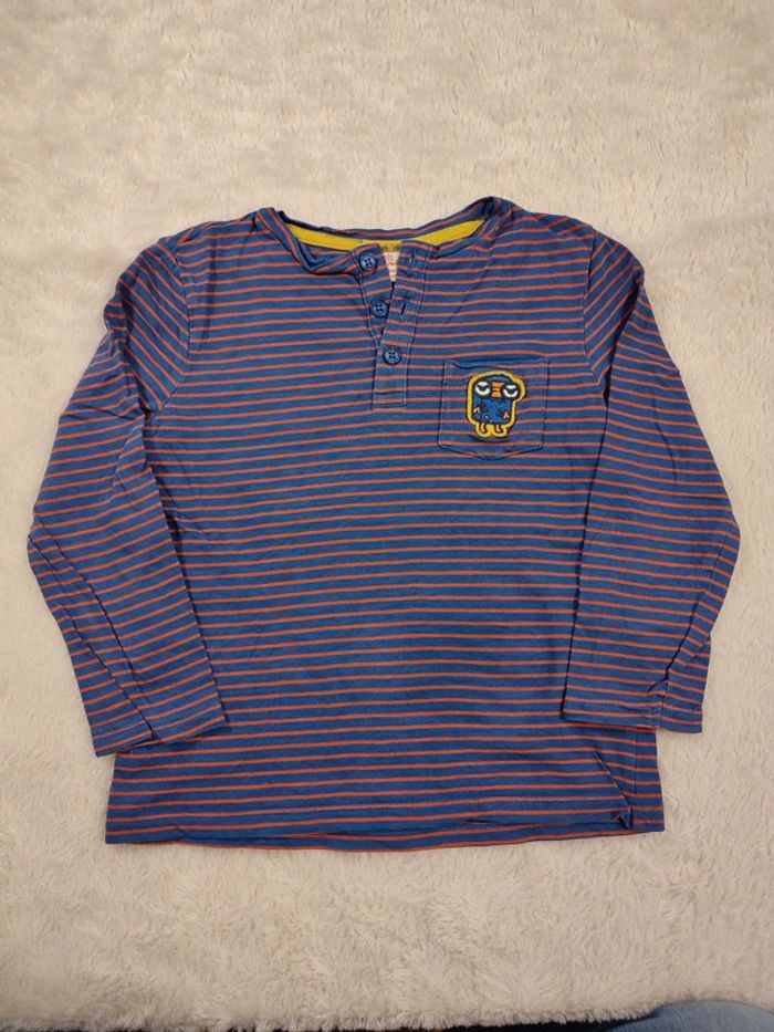 T-shirt manches longues col tunisien Dpam en 6A