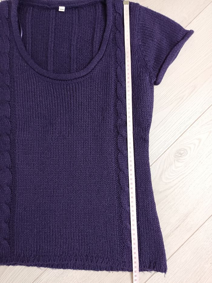 Pull violet manches courtes – taille 38/40 - photo numéro 4