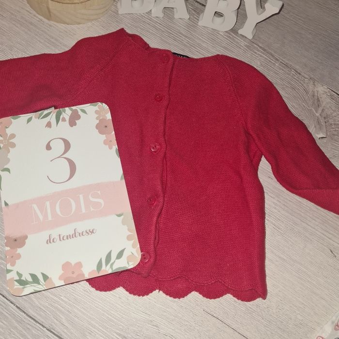 Gilet bébé fille rouge 3 mois
