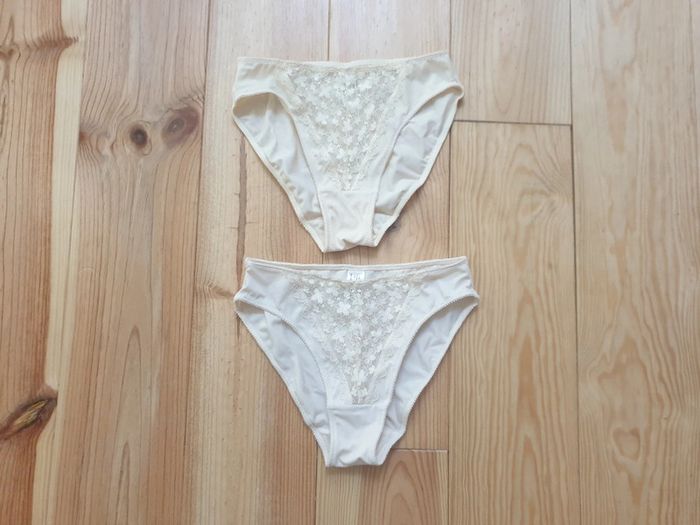 Lot de 2 culottes blanc cassé / crème taille 38