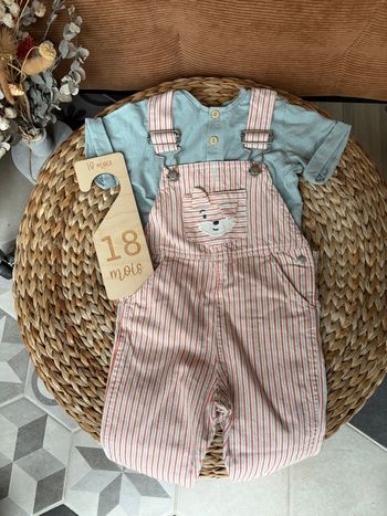 Ensemble teeshirt et salopette - 18 mois