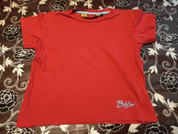 Tee-shirt manches courtes rouge imprimé logo Bklw