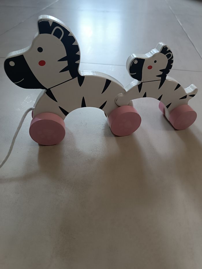 Zèbre et son bébé à tirer