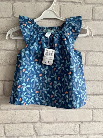 Blouse Obaibi taille 9 mois/ 71 cm neuve