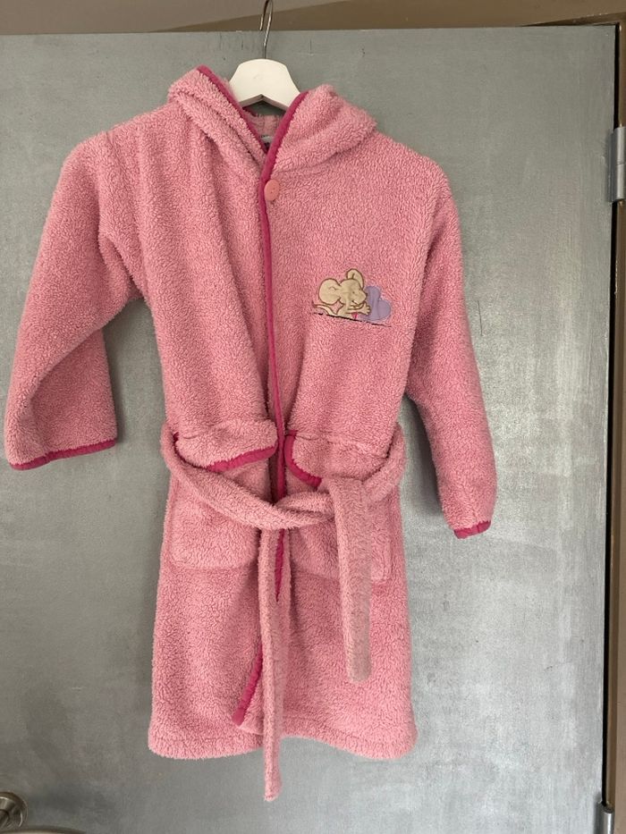 Peignoir avec capuche rose avec motif souris Lillebi taille 110 - 116