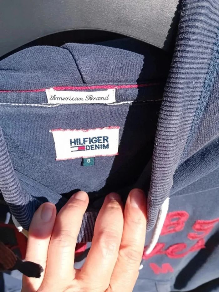 Sweat à capuche bleu marine Hilfiger S - photo numéro 4