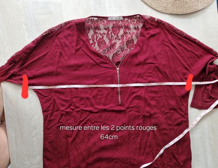 Blouse rouge dos dentelles - photo numéro 5