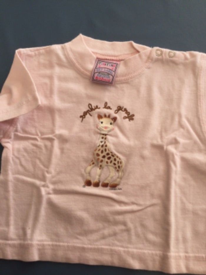 tee shirt sophie la girafe rose 100% coton tbe 6 / 12 mois