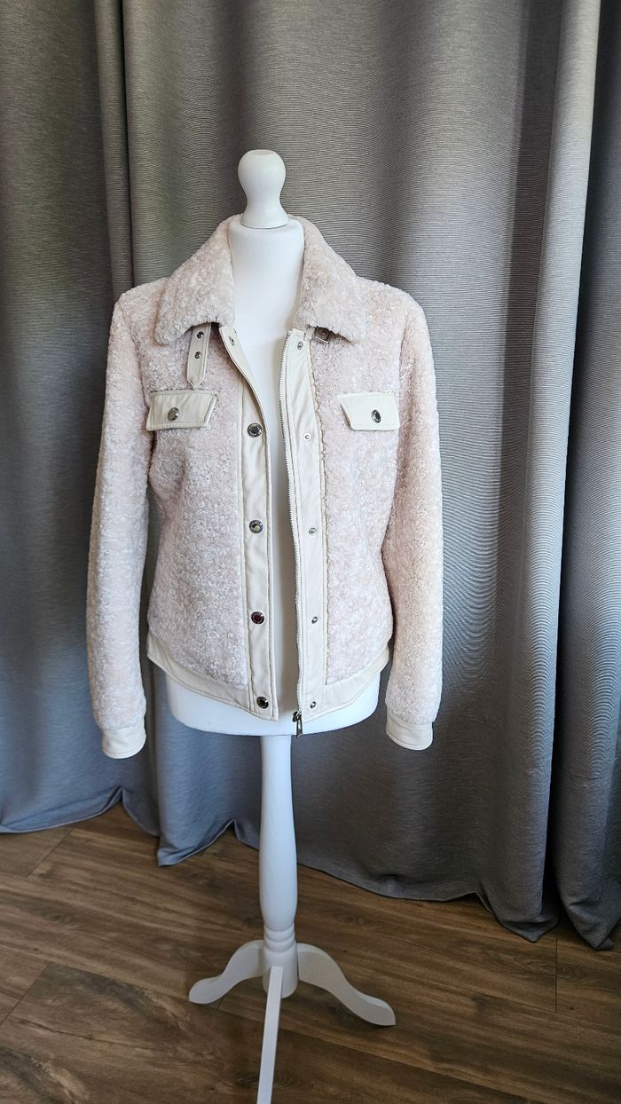 Veste bouclettes beige, taille 36, Morgan - photo numéro 1