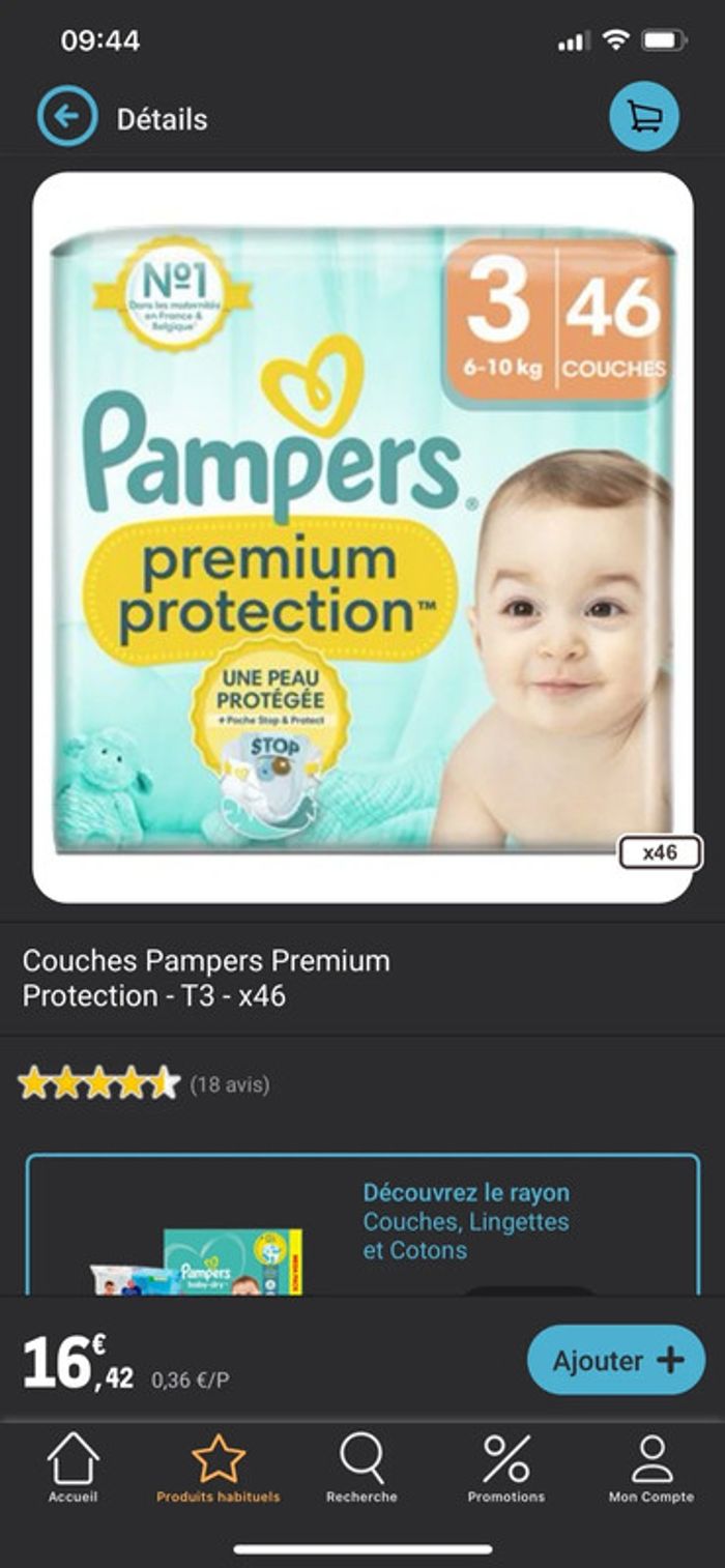 Paquet de couche pas ouvert