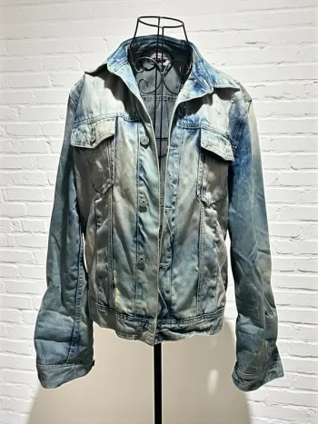 🟩 Veste en jeans effet délavée et déchirée 🟩 P