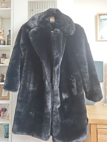 Veste longue en fausse fourrure