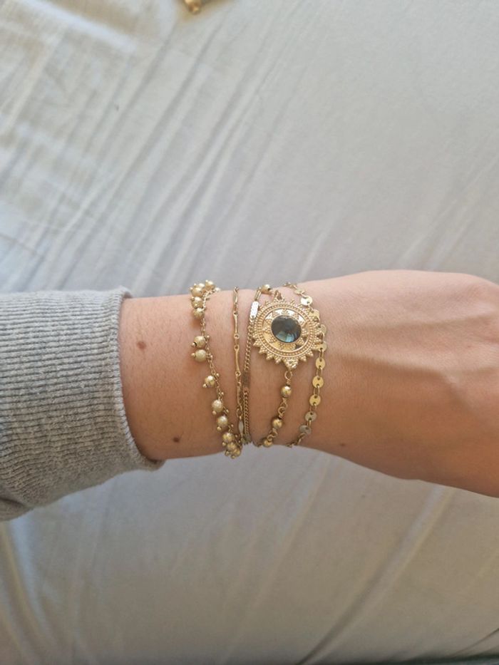 Bracelet hipanema magic gold sun soleil breloques doré