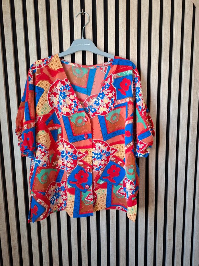 Chemise imprimée vintage multicolore T44/46