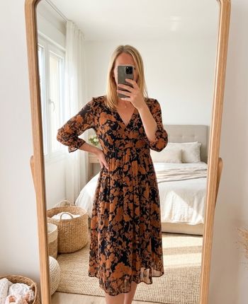 Robe Grace & Mila imprimée noir & camel - Taille S