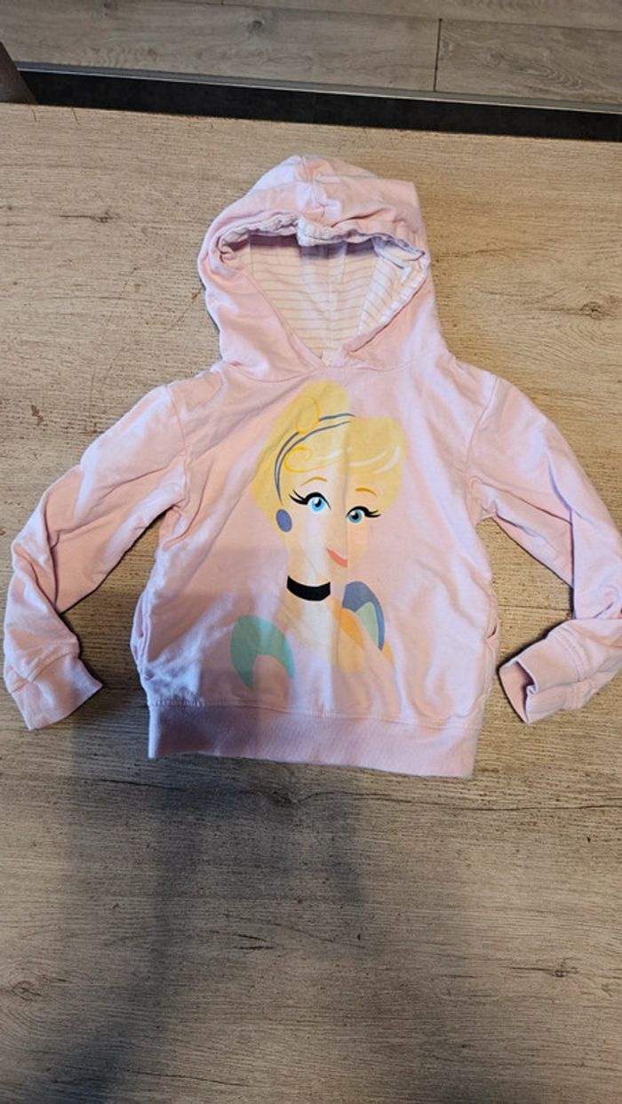 Sweat à capuche et manches longues, rose clair, Disney Princess, 5/6 ans, nickel - photo numéro 3