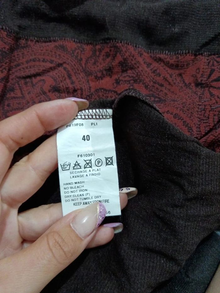 C55 blouse marron / bordeaux One step 40 - photo numéro 5