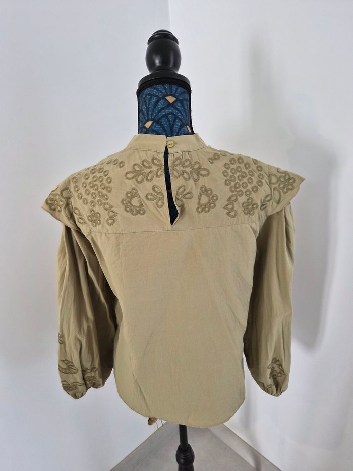 Blouse kaki manches longues bouffantes, Salsa, taille L. - photo numéro 3