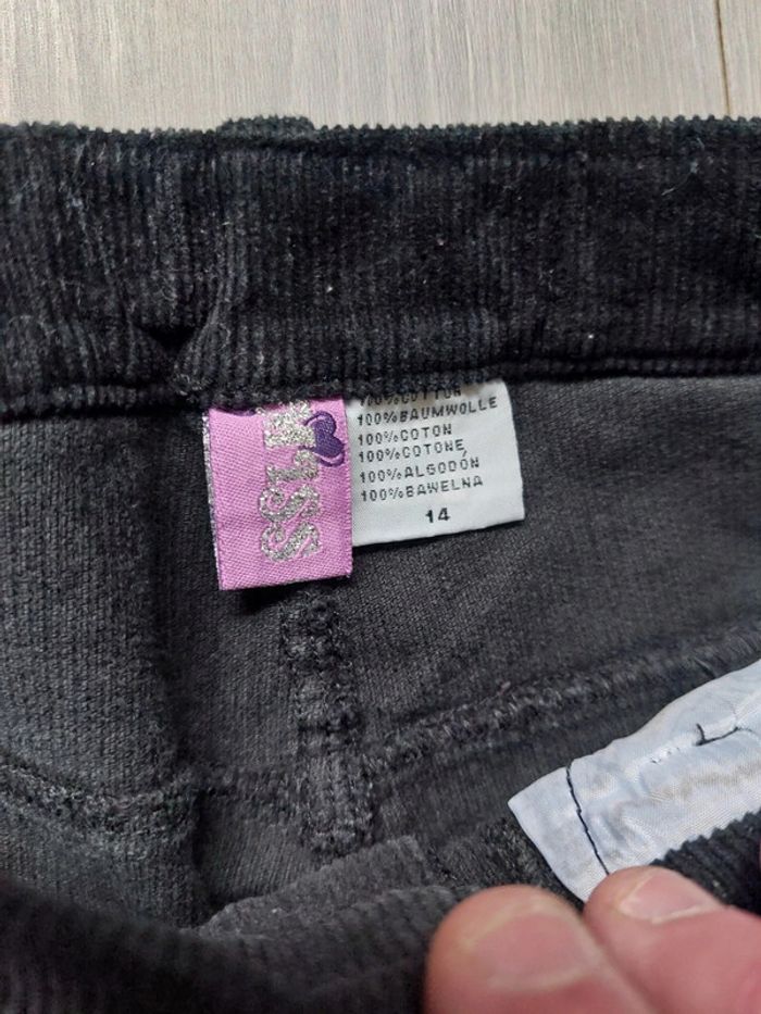 Pantalon en velours noir Miss Gems taille 14 ans - photo numéro 3