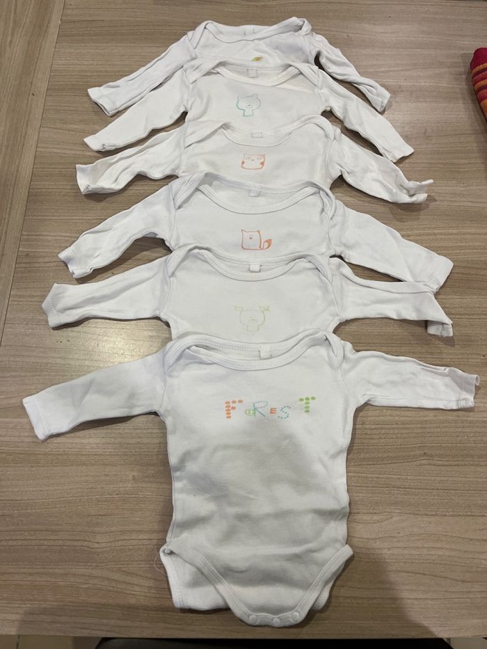 6 bodies blanc 3 mois