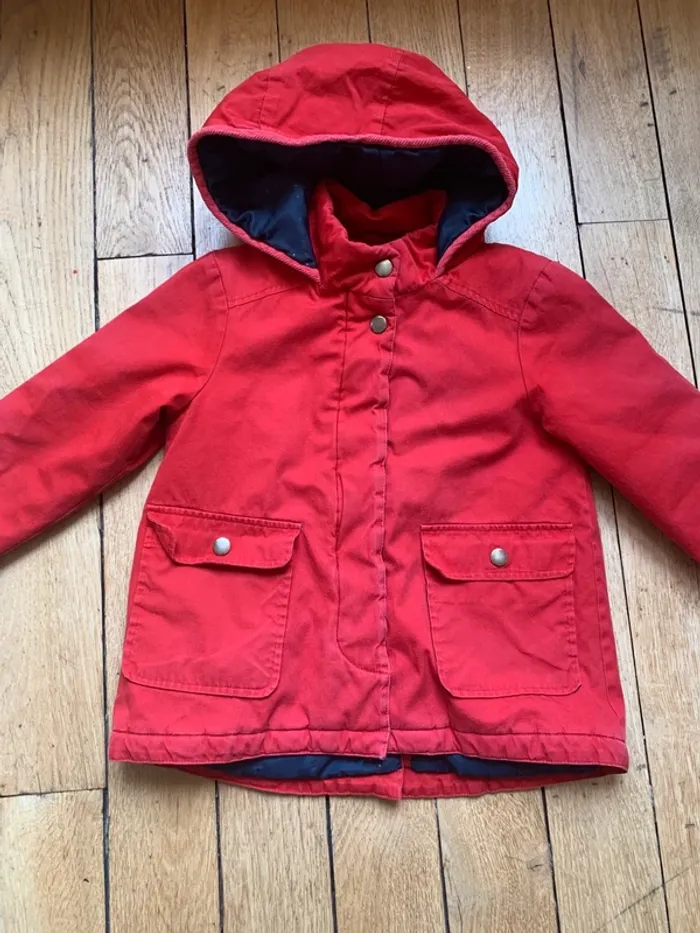 Manteau mi saison rouge Cyrillus t.6 ans