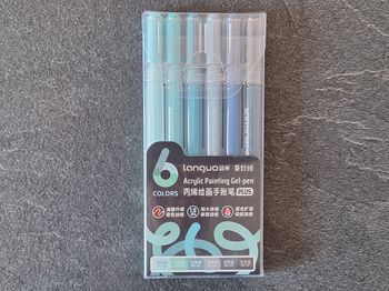 Boîte de 6 Stylos Gel Languo pour Coloriage – Bleu Nordique
