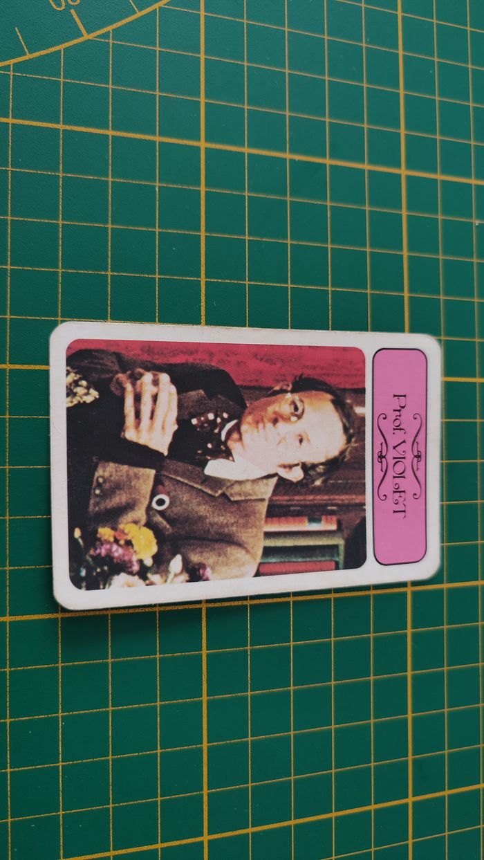 Carte professeur violet en l'état Cluedo miro-meccano pièce détachée jeu de société #E26