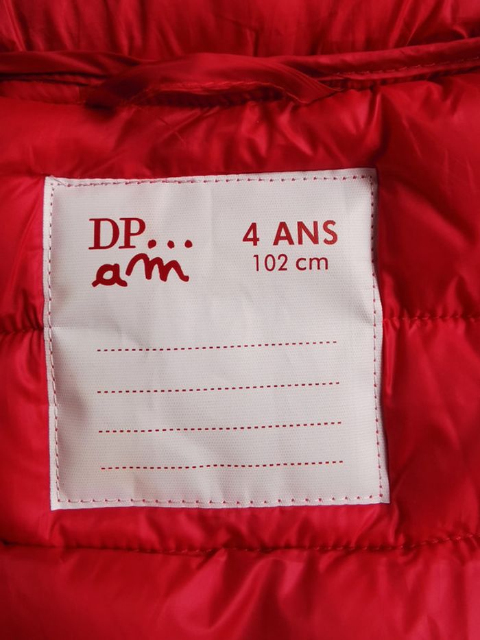 Doudoune 🧒 sans manche, légère, capuche, rouge, dpam, 4 ans - photo numéro 8